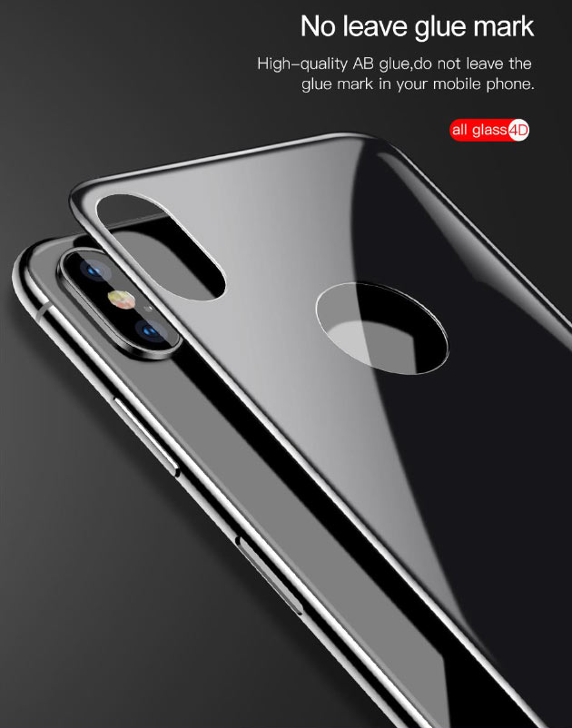 ฟิล์มกระจกหลัง iPhone X กันรอยนิ้วมือ 4D